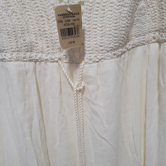 American Eagle Cream Crochet Tiered Maxi Dress - Picture 9 of 13